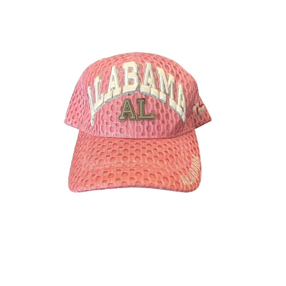 ALABAMA‎ AL Baseball Cap Hat Pink Adjustable Strapback Mesh Structured 6-Panel